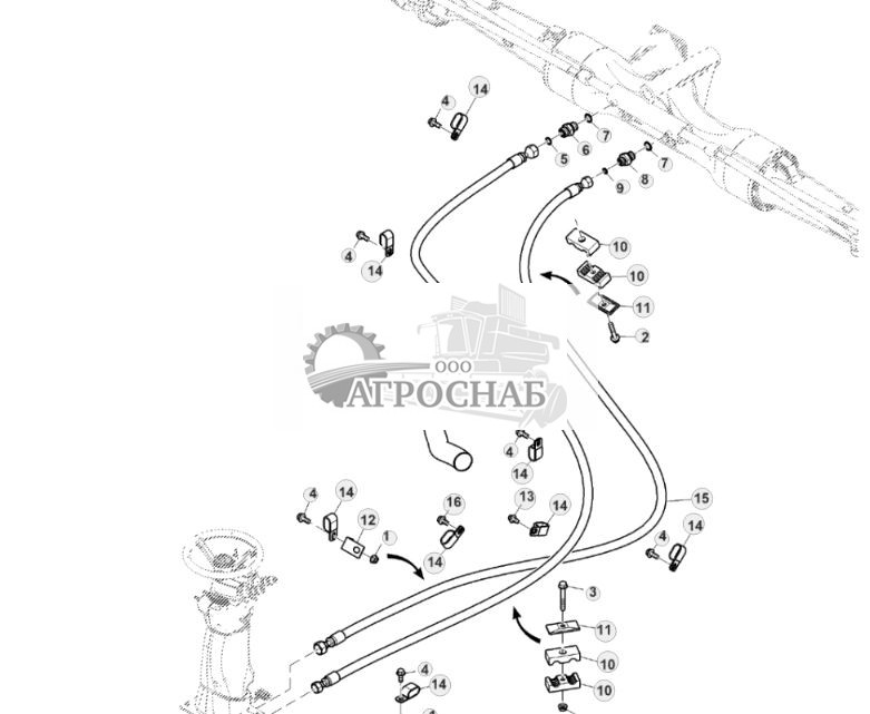 Гидравлические шланги рулевого управления, левая сторона, 2WD - ST831478 137.jpg